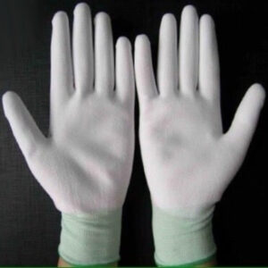 Găng tay bảo hộ sợi polyester màu trắng phủ PU lòng bàn tay GT615-222