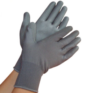 Găng tay bảo hộ sợi polyester màu xám phủ PU bàn tay GT615-224