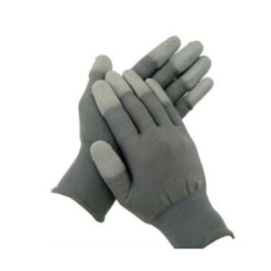 Găng tay bảo hộ sợi polyester màu xám phủ PU đầu ngón GT615-223